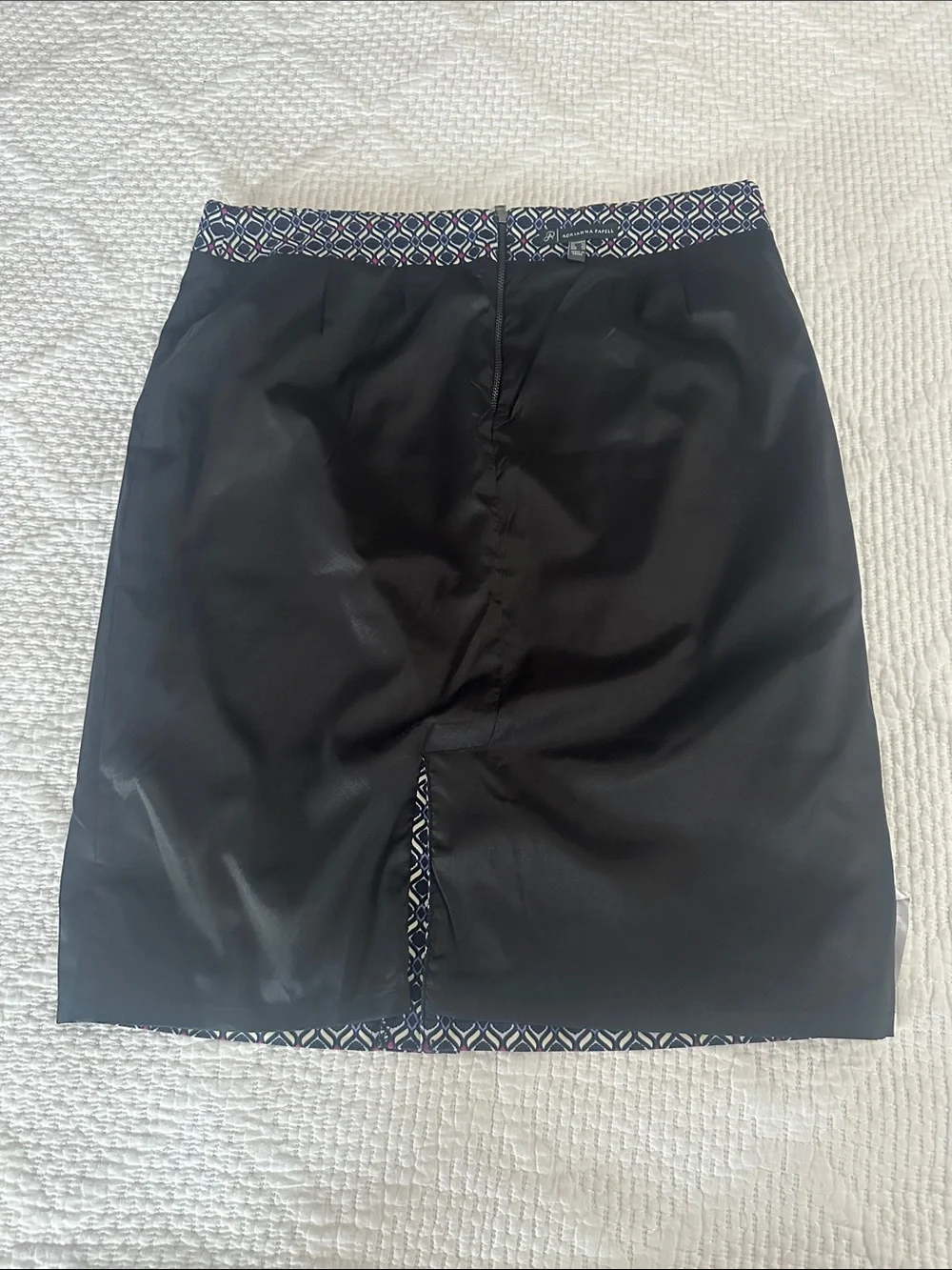 Adrianna Papell Navy Geometric Pencil Skirt Size 10 USA